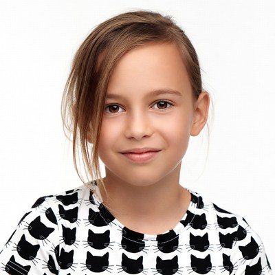 Girl wearing black cat shirt