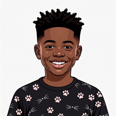 Smiling African-American boy illustration