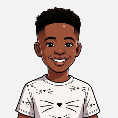 Smiling African-American boy illustration