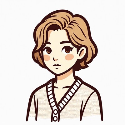 Anime girl with short brown hair