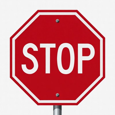 Red Stop Sign on Pole