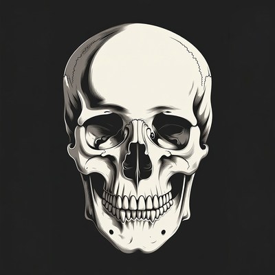 White Human Skull Illustration