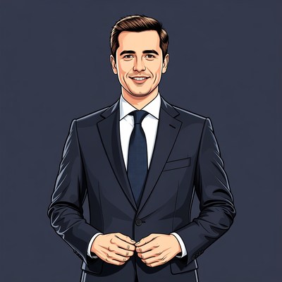 Smiling man in navy suit