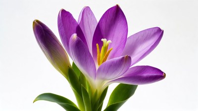 Purple Crocus Flower Blooming