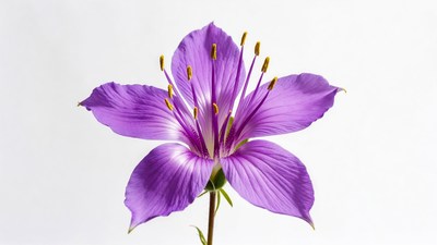 Purple flower on white background