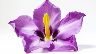 Purple Gladiolus Flower with Yellow Center