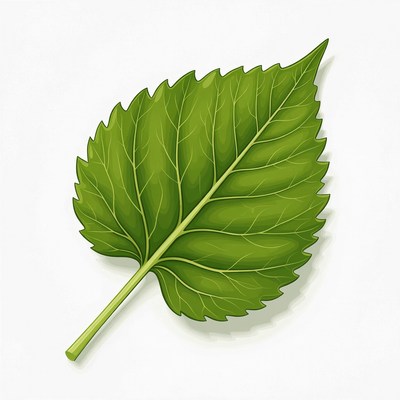 Green serrated leaf illustration