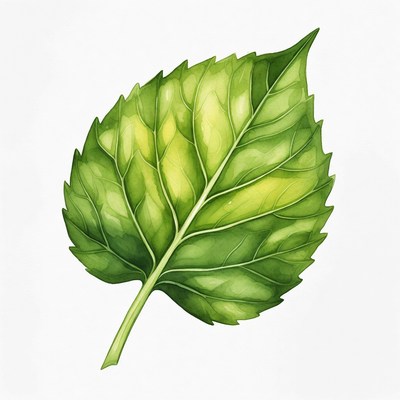 Vibrant Green Maple Leaf Illustration