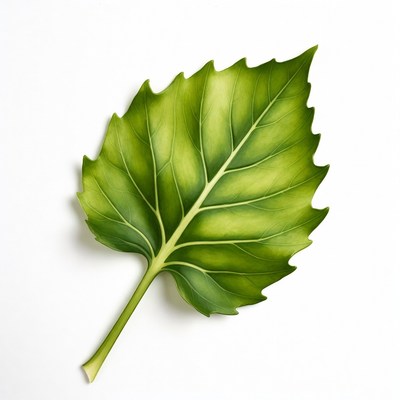 Green maple leaf isolated