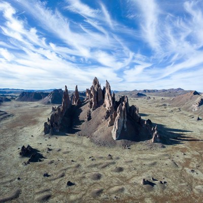 Towering Hoodoos in Desert Landscape