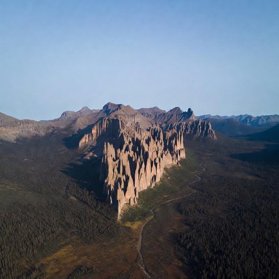 Dramatic Hoodoos in Mountain Landscape
