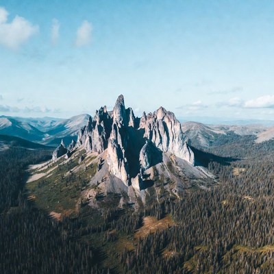 Majestic rocky mountain peak landscape