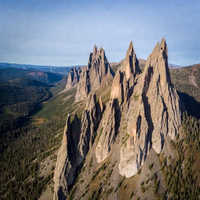 Towering Hoodoos in Mountain Valley