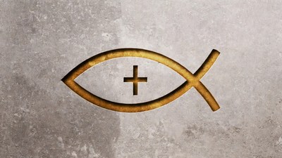 Ichthys Fish Symbol with Cross