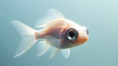 White goldfish with big eyes