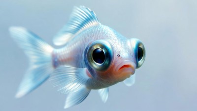 Blue-eyed fancy goldfish
