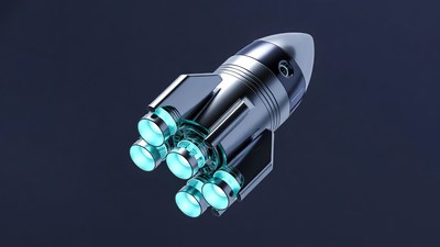 Futuristic Rocket with Glowing Engines