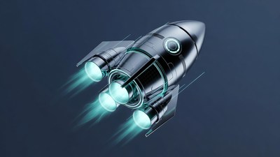 Futuristic Rocket Ship Launching