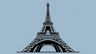 Eiffel Tower silhouette illustration