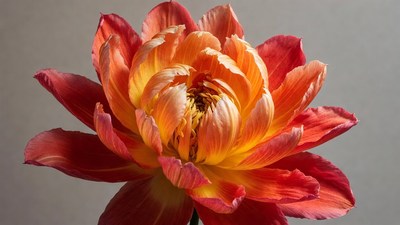 Vibrant Orange Peony Flower