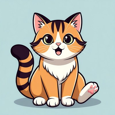 Cute orange tabby kitten smiling