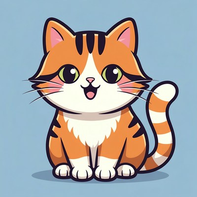 Cute orange tabby kitten smiling