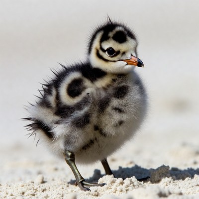 Black Skimmer Chick on Beach Sand