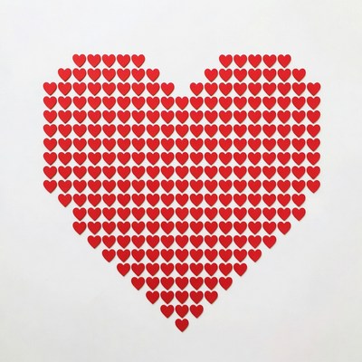 Red Heart Made of Small Hearts