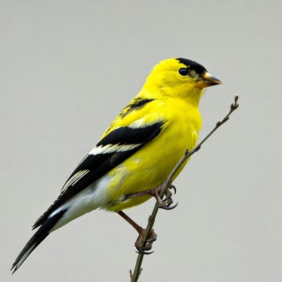 American Goldfinch perched on branch