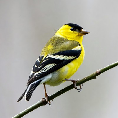 American Goldfinch perched on branch