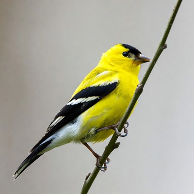 American Goldfinch perched on branch