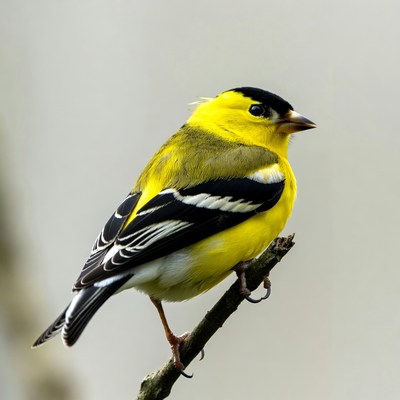 American Goldfinch perched on branch