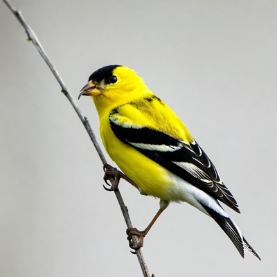 American Goldfinch perched on branch
