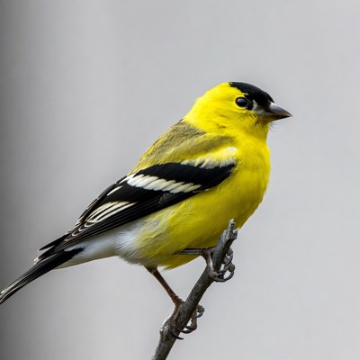 American Goldfinch perched on branch