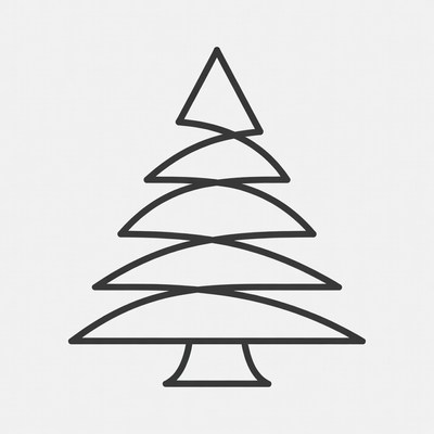 Line Art Christmas Tree