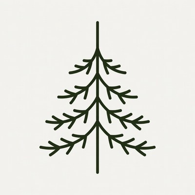 Minimalist Pine Tree Illustration