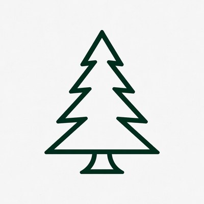 Green Line Art Christmas Tree