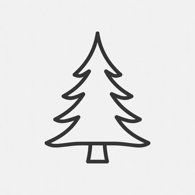Line Art Christmas Tree