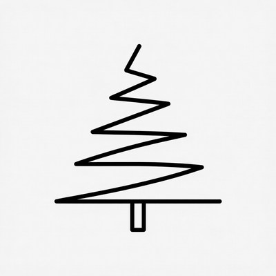 Black Outline Christmas Tree