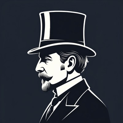Victorian Gentleman Wearing Top Hat