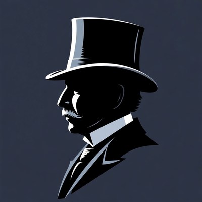 Man in top hat silhouette