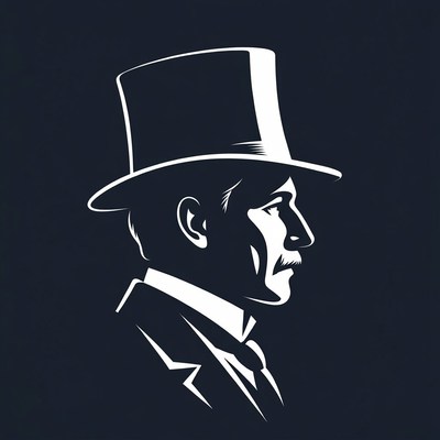 Man in top hat silhouette