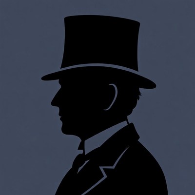 Man in Tuxedo and Top Hat Silhouette