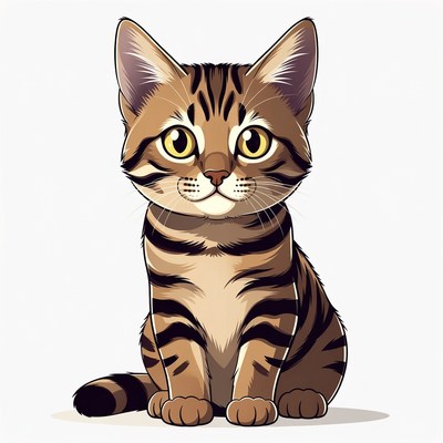 Cute tabby kitten illustration