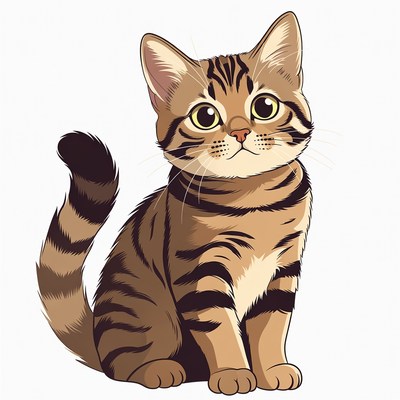Cute tabby kitten illustration