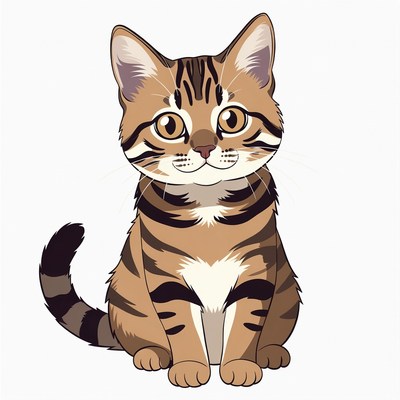 Cute tabby kitten illustration