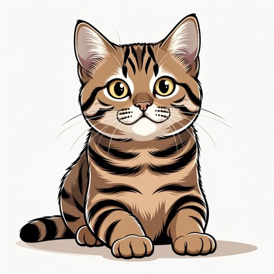Cute tabby kitten illustration