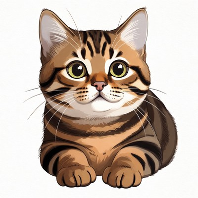 Cute tabby kitten illustration