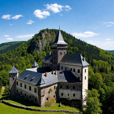Medieval Castle on Rocky Hill