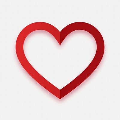 Red Paper Heart Outline